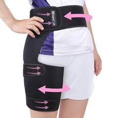 Wisesso Hip Brace, Groin Wrap Braces for Sciatica Pain One Size, Pink