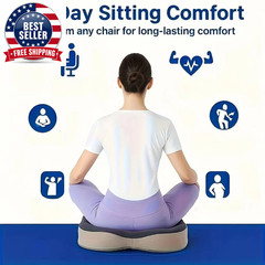 1Pc Memory Foam Seat Cushion – 3D Ergonomic Support| Light Green & Grey, Washabl