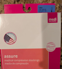Medi Assure Compression Stockings Calf Open Toe, Beige, 15-20 mmHg, Large, NEW