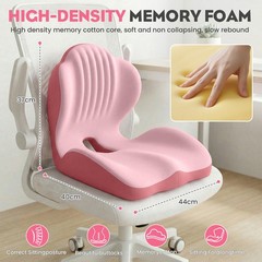 Memory Foam Seat Cushion with Back Support Orthopedic Tailbone Pain Relief Cush