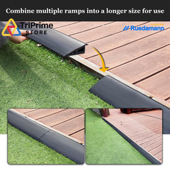 Ruedamann 3.3 Ft Threshold Transition Strip, 1 1/5″~1 2/5″ Rise FT, Black