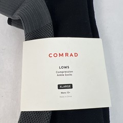 NWT Comrad Lows Black Compression Socks Ankle Height Men’s XL 13-15 Comfort