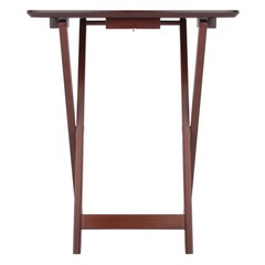 Winsome Darlene Set Of 2 Foldable Snack Tables 26 In Walnut Easy To Store