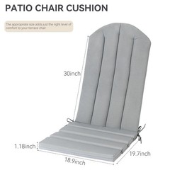 Minventiss Adirondack Chair Cushion Set of 2 Indoor 19.7×18.9×1.5, Grey