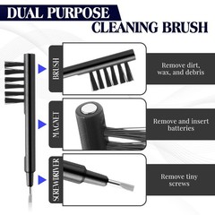 Hearing Amplifier Cleaning Kit – 12 Pcs, Silicone Domes, Brush, Wax Guards & Cas