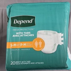 Depend fresh protection tabs Small – Medium Incontinence Pants 20 Count – 2 Pack