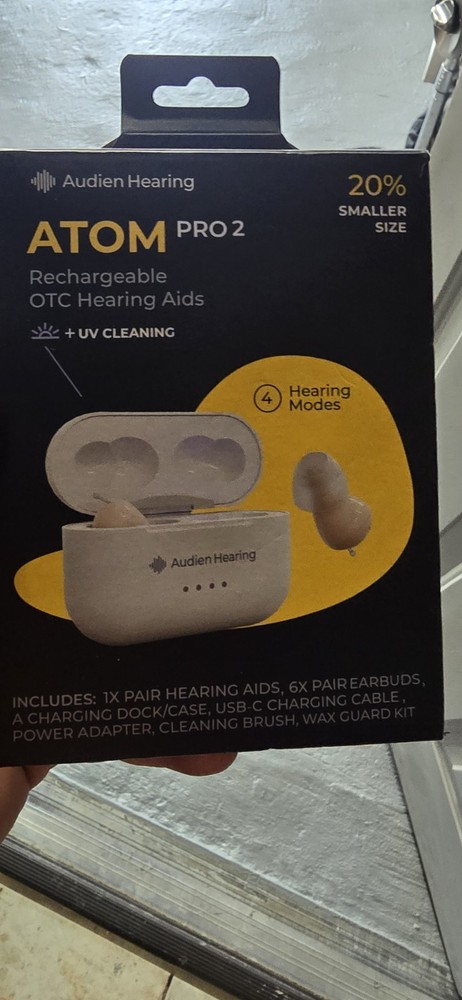 Audien ATOM PRO 2 Wireless Rechargeable OTC Hearing Aid Genuine