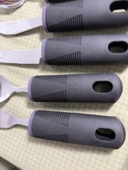 Stainless Steel Adaptive Utensils 5 Piece Set Easy Grip ADL Fork Knife Spoon