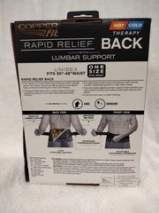 COPPER FIT Rapid Relief Back Support 3-in-1 Adjustable Hot/Cold Therapy One Size