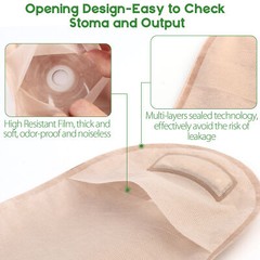 10Pcs Drainable Ostomy Bags Colostomy Supplies Stoma Cut to Fit One-Piece System