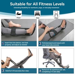 Hamstring Stretcher, Knee Extension Device, Lower Back, Hip & Calf Black