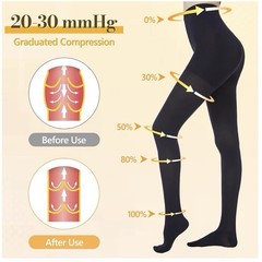 Myshear Medical Compression Pantyhose for Women Men Compression Tights – Large