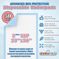 Chucks Pads [50-Pads] 3g SAP Underpads 23×36 Bed & Pee Pads | Puppy Pads | Chux