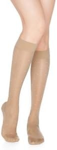 Dr. Comfort Sheer Dot Patterned Knee High 15-20 mmHg Buff X-Large