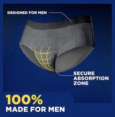 TENA Incontinence Underwear for Men, Maximum Plus, S/M (34in-50in), NEW 64 COUNT
