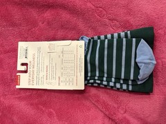 VIM & VIGR Knee High Compression Socks 15-20 mmHg Green/Blue Striped