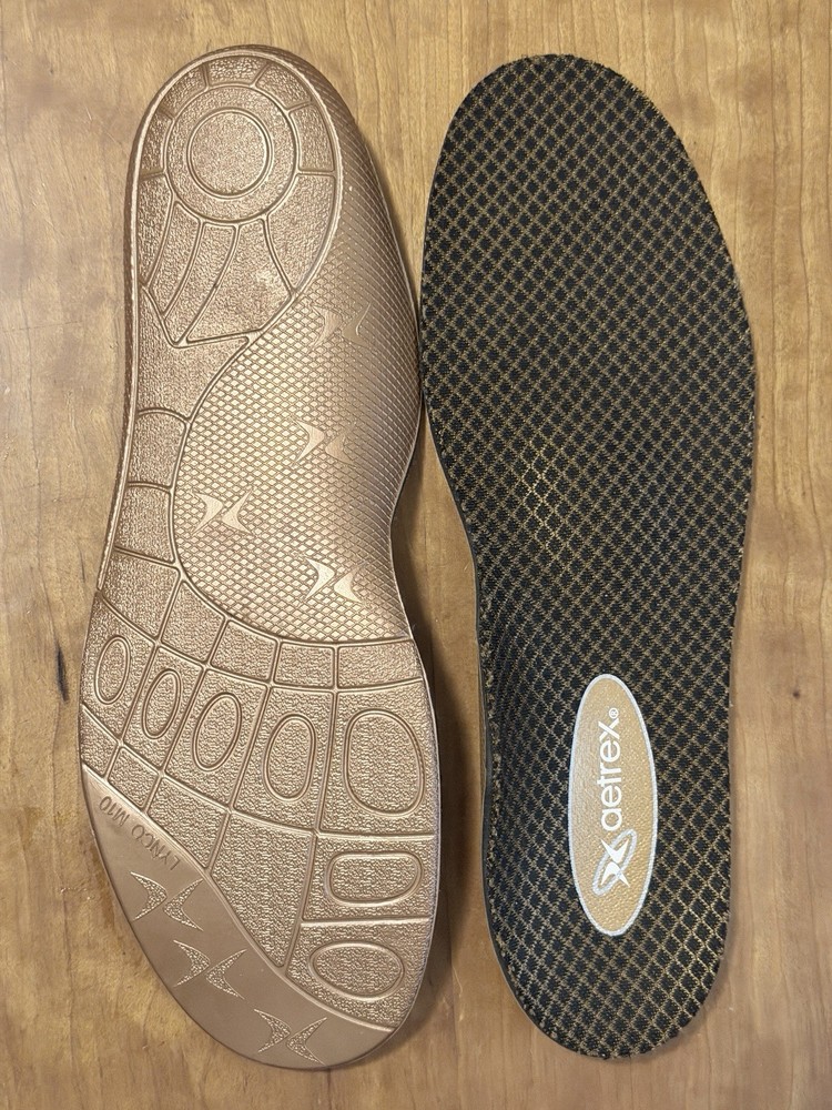 Aetrex L425 Compete Orthotics Insoles Men’s 10 Low & Flat Arch Metatarsal