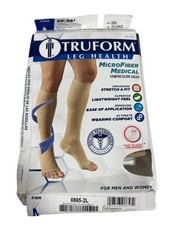Truform Microfiber Medical Stockings Knee High Open Toe: 20-30 MmHg 2L BEIGE (08