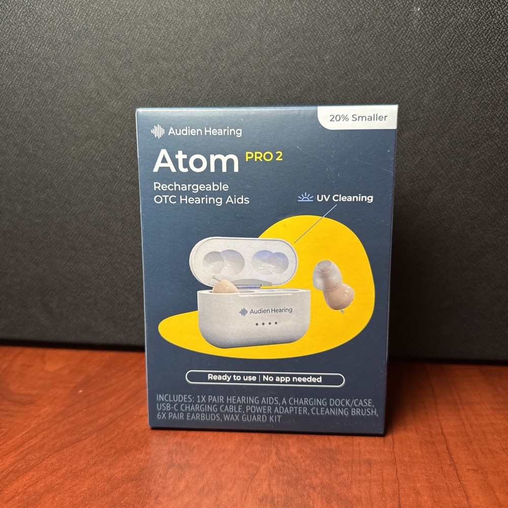 Audien ATOM PRO 2 Wireless Rechargeable OTC Hearing Aids (8043)