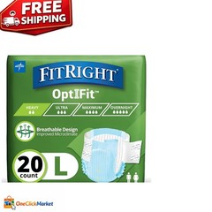 Disposable Adult Diapers with Moisture-Wicking & Leak Protection – 20 Count