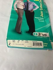 Juzo 15-20 mmHg Cotton Support Socks in White, Size I, Type AD- NEW/BOX DAMAGE