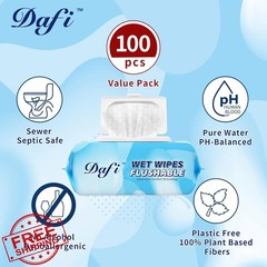 DAFI Flushable Wipes 600 Count Unscented