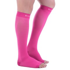 Open Toe Socks Doc Miller Compression 20-30 mmHg Recovery Varicose Veins PINK