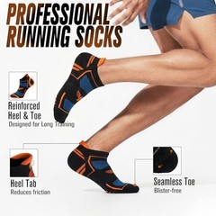 Mens Running Socks 6 Pairs with Arch Compression Support, 10-12 Multicolor