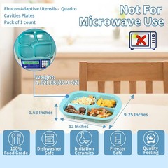 Adaptive 4-Compartment Divided Plate Non-slip Melamine for Elderly Dementia