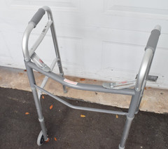 Medline Lightweight Folding Walker for Seniors with 5-Inch Wheels, Steel, 300-lb