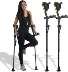 Ergobaum 7G Ergonomic Crutches, Adjustable From 5′ to 6’6“ (1 Pair)