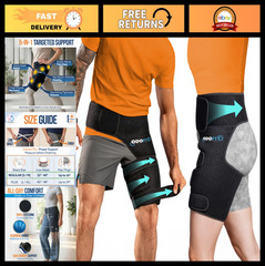 5-in-1 Adjustable Hip Brace for Sciatica Pain Relief, Compression Wrap for Thigh