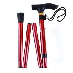 Adjustable Folding Walking Cane Aluminum Collapsible Travel Hiking Stick with Ti