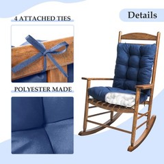 Indoor Outdoor Rocking Chair Cushions Pack of 1, Patio Cushion Black