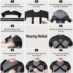 Double Shoulder Brace Rotator Cuff Pain Relief Adjustable Compression Support