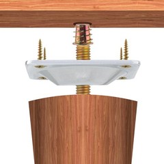 HOJLKLD 8 Sets Leg Mounting Plates Kit, M8 Thread Furniture Sofa Legs Silver