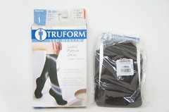 Truform 1975, Ladies Pattern Socks, MMHG of Compression 15-20, Brown XL