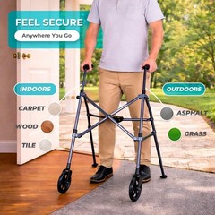 Lightweight Rollator for Mobility Aid, Cobalt Blue