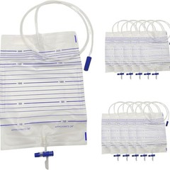 10 Pack 2000ML Urinary Drainage Bags Anti-Reflux Valve Easy Drain Medical Aid
