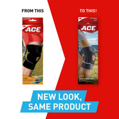 ACE Brand Knee Brace W/ Side Stabilizers, Easy-To-Use, Breathable