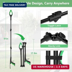 51″ Heavy Duty Grabber Reacher Tool, Black & Green | For Seniors/Disabled/After