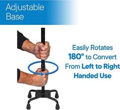 Adjustable Quad Cane With Large 4 Pronged Base Lightweight Ergonomic Handle