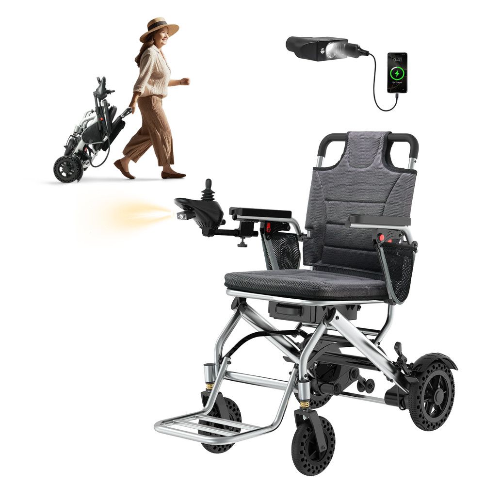 33LB Lightweight Electric Wheelchair Clearance, Intelligent 330Lb, Foldable
