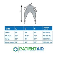 Padded U-Sling with Head Support Safe Lifting Sling for Elderly and Bariatric