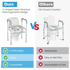 Elevated Toilet Seat Riser w/ Handles 400 lb Support Adjustable Width & Height