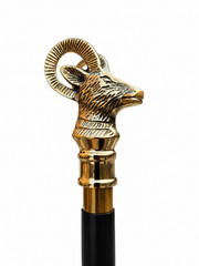 Brass walking cane Ram head cane Ram walking stick Luxury walking cane
