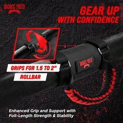 Roll Bar Grab Handles 4-Pack UTV ATV SxS – Red Nylon, Easy Install, Enhanced …