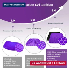 Ergonomic Gel Seat Cushion for Back and Tailbone Pain Relief – Breathable Design