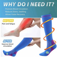 3 Pair Compression Socks for Women Men Circulation Nursing Athletic Sport Socks