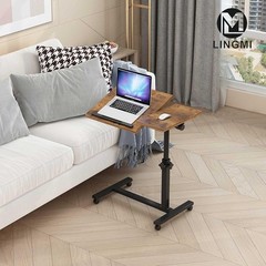 Overbed Table Adjustable Height W/ Locking Wheels Stable Metal Construction New